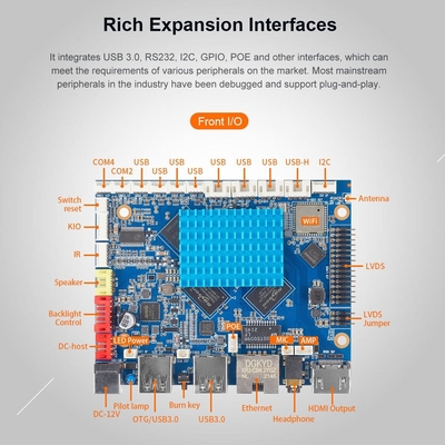 Купить H-3399 Smart HMI Motherboard Quad Core Mali-T860 Стандартный 16 ГБ EMMC 2 внешний USB3.0 Производство в сети